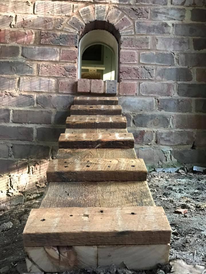 Arched henhouse door in Playhouse coop in Raleigh, NC