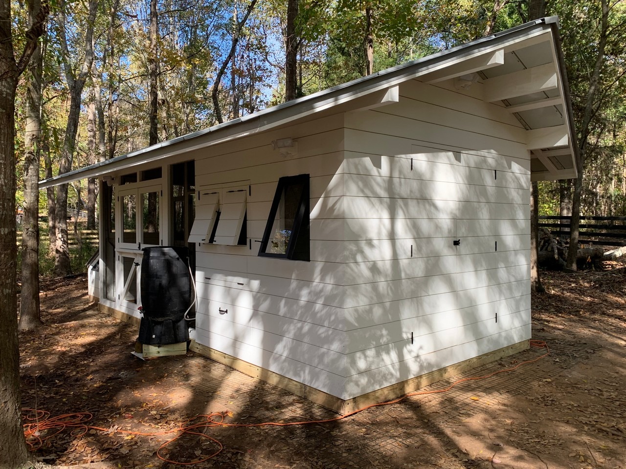 Modern farmhouse custom chicken and duck coop in Greenville, SC