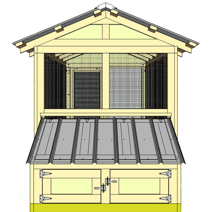 American Duck Coop duck house closed lid back view