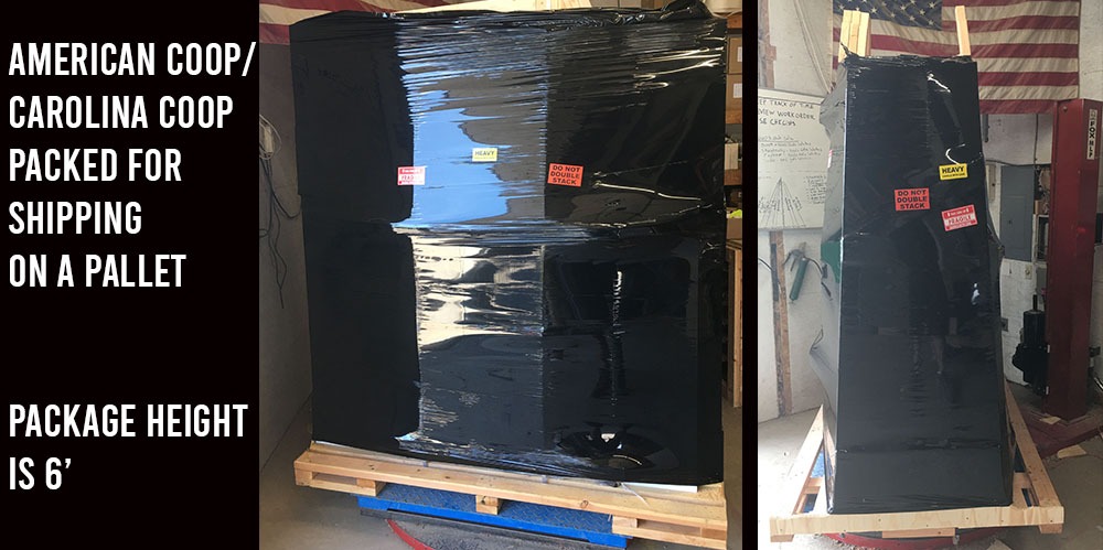 American/Carolina Coop packed and ready to ship on a pallet