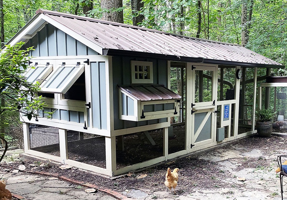 8'x18' Carolina Coop in N. Atlanta, Georgia with board and batten siding and Dutch door copy