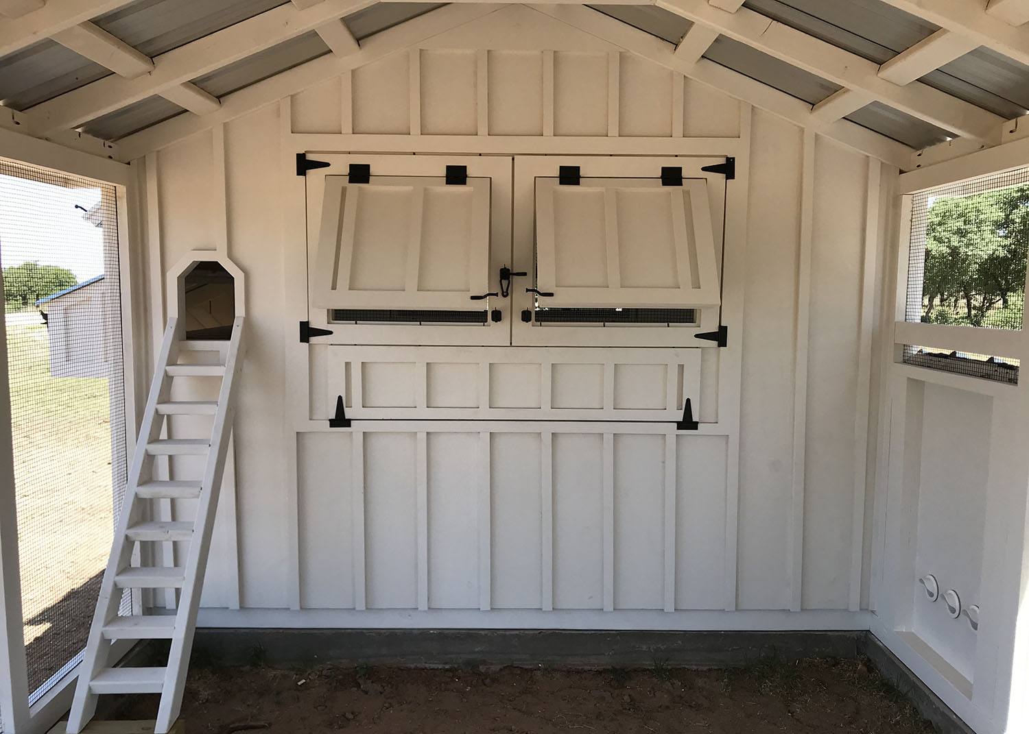 Inside the run of a 12x12x18 Craftsman Coop