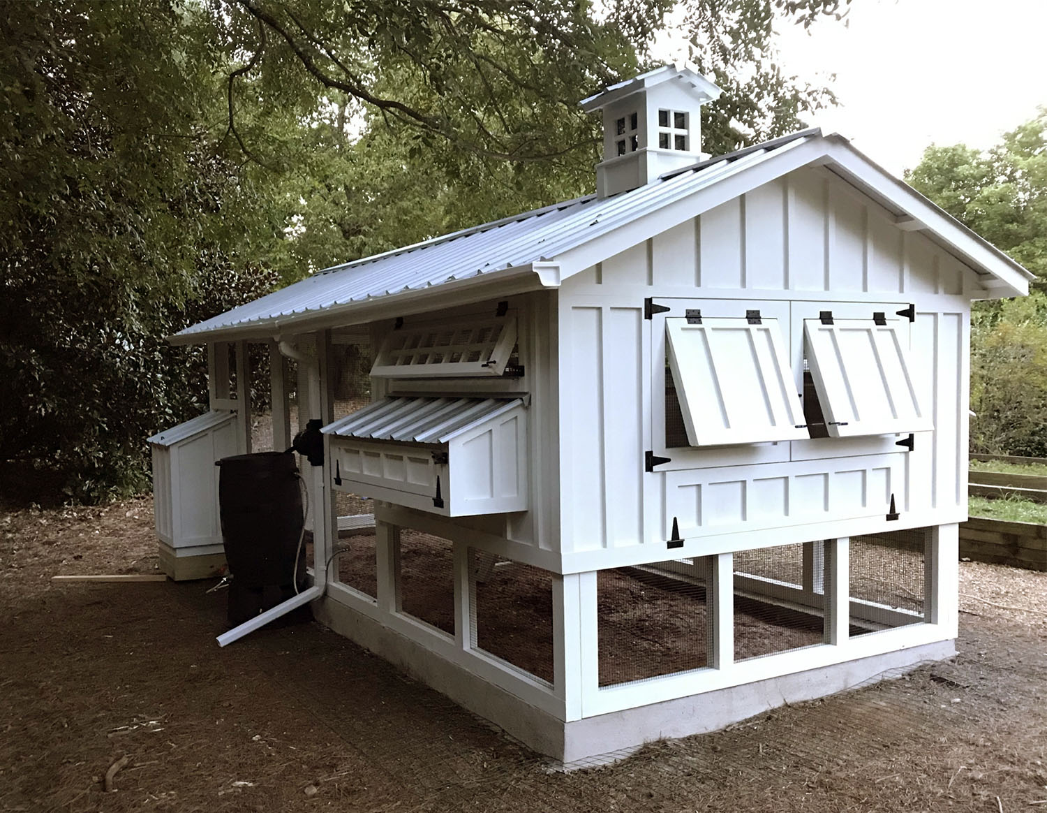 8x18 Carolina Coop with cupola and double Dutch doors